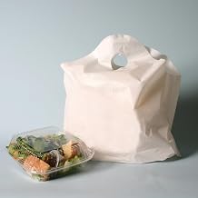 Elkay Plastics TO191895 Take Out Bag with Wave Top Handle, Unprinted, 19" x 18" + 9 1/2" BG, White (Pack of 500)