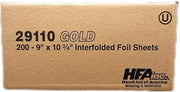 Handi Foil Interfolded Gold Foil Sheet, 8 x 10 inch - 200 per pack - 12 packs per case.