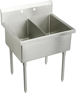 Elkay WNSF82300 Commercial 33" x 27-1/2" Floor Mount Double Compartment Scullery Sink