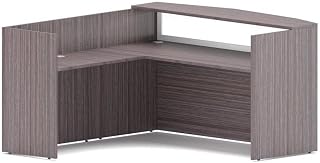 Boss Office Products 71" Frosted Reception Desk with Reversible Return, Driftwood