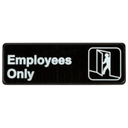Employees Only Sign by Royal Industries – 3x9 inches, Plastic, "Employees Only", Model ROY 394506