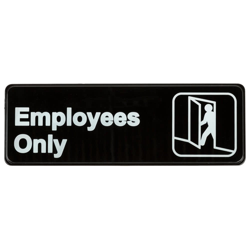 Employees Only Sign by Royal Industries – 3x9 inches, Plastic, "Employees Only", Model ROY 394506