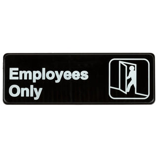Employees Only Sign by Royal Industries – 3x9 inches, Plastic, "Employees Only", Model ROY 394506