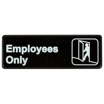 Employees Only Sign by Royal Industries – 3x9 inches, Plastic, "Employees Only", Model ROY 394506