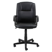Executive Chair with Mid Back & Fixed Arms by Global Industrial – Leather, Black, Model 80318M-ANT