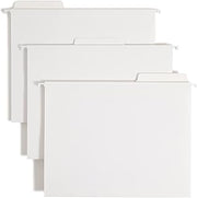 SMEAD FasTab Hanging File Folder, 1/3-Cut Built-in Tab, Letter Size, White, 20 per Box (64002)