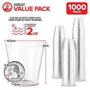 Stock Your Home 1000 Pack / 2.0 ounces / Clear Shot Glasses