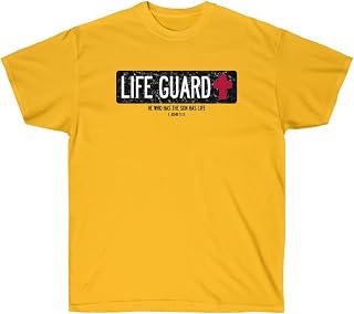 Life Guard - He Who Has The Son Has Life - Christian T-Shirt 5X-Large Gold