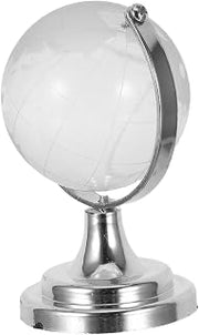 TOYANDONA Miniature round Globe Glass Ball World Globe with Sturdy Placement and Rotatable Feature, Glass Sphere Desk Ornament for Workspace and Desk Décor