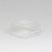 5 5/8" x 5 1/4" x 2 5/8" Clear Plastic Hinged Deli Container - 500 per case by Inline Plastics Corporation – 500.0 milliliters, Polyethylene Terephthalate (PET), Clear, Model SLP20
