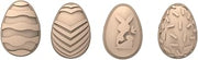 Silikomart Choco Stamp E, Easter-Themed Egg-Shaped Professional Silicone Chocolate Stamp Set with Handles for 40x28x15mm Egg Molds, Modular Confectionery Decorating Tools