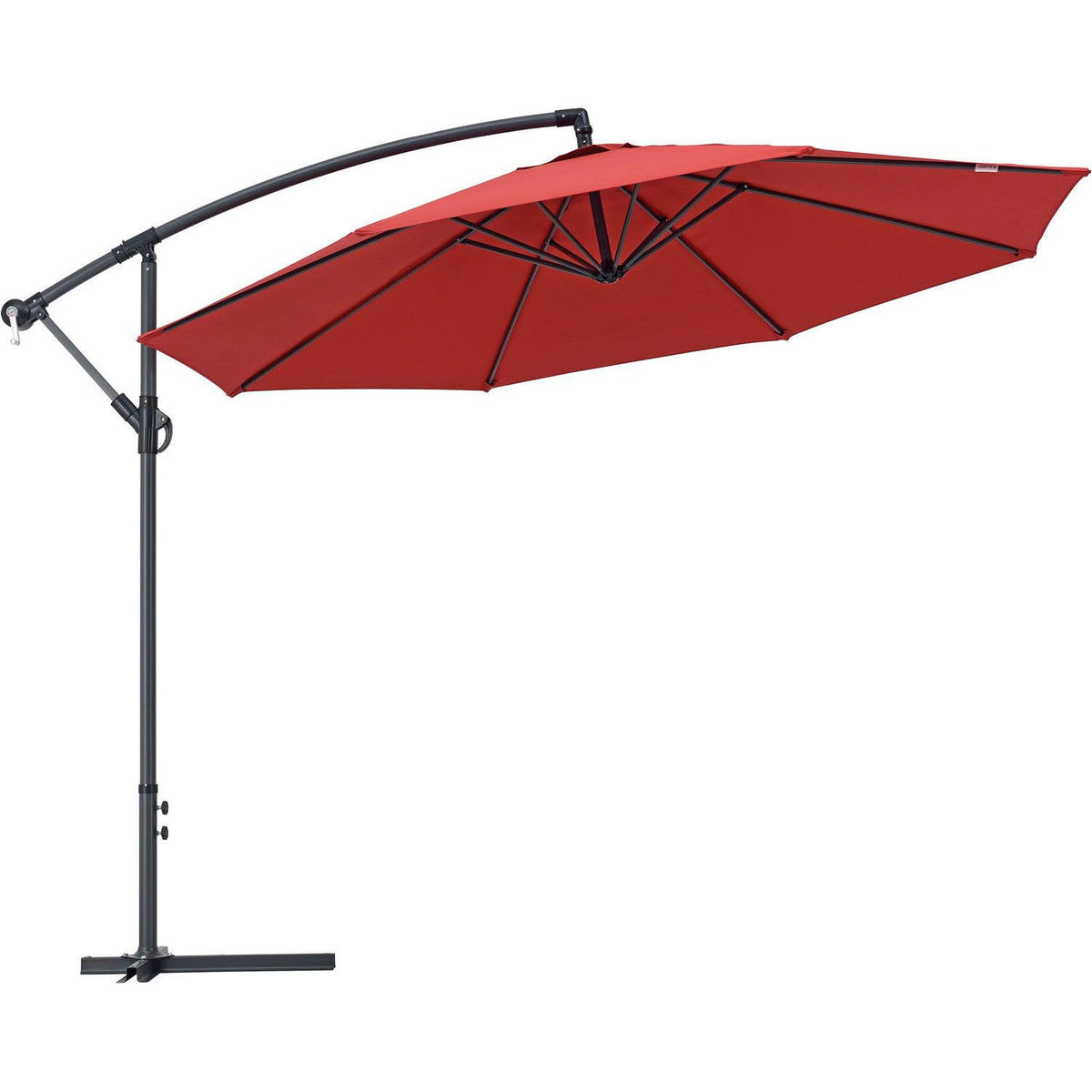 Global Industrial Cantilever Umbrella w/Crank by GEC – Red, Model ZY21B-RED