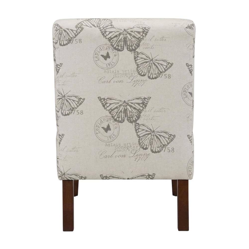 Brown Linen Butterfly Lily Chair by Furnifact – Eucalyptus Wood, Local Hardwoods, Fabric, Foam, Rubberwood,Plywood, Brown