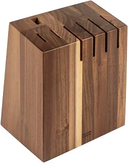 Kuhn Rikon Culinary Forged Acacia Knife Block, Wooden Knife Holder for Kitchen Countertop Storage