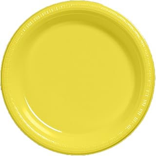 Creative Converting Touch of Color 20 Count Plastic Dinner Plates, Mimosa