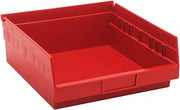 QUANTUM STORAGE SYSTEMS K-QSB109RD-10 10-Pack Plastic Shelf Bin Storage Containers, 11-5/8" x 11-1/8" x 4", Red