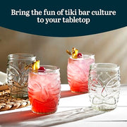 Libbey Tiki Statue / 4 Count (Pack of 1) / Tiki Mixed Drinkware Sets