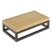 Black Display Riser with Butcher Block Top - 3 1/5" H by HUBERT – Large, Metal, Black, Model 39035+18765