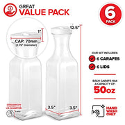 Stock Your Home Set of 6 / Clear / Square Carafes