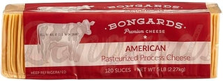 Bongards Yellow Pasteurized Processed American Cheese Slices, 5 Pound, 4 per Case, Real Cheese, Mild Buttery