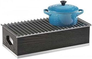 Cinderwood Collection – Chafer Alternative – 19.75W x 10D x 5.5H – Dark-Stained Oak, Stainless Steel, Wind Guard