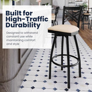 Flash Furniture Tan Vinyl Seat/Black Metal Frame / Set of 1 / Traditional Barstools