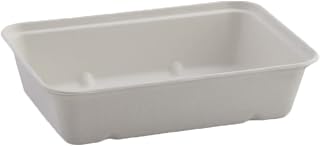 Sabert 46130F300 Rectangular Pulp Deli Container 6" x 9", 30 oz - 300 per case