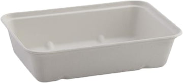 Sabert 46130F300 Rectangular Pulp Deli Container 6" x 9", 30 oz - 300 per case