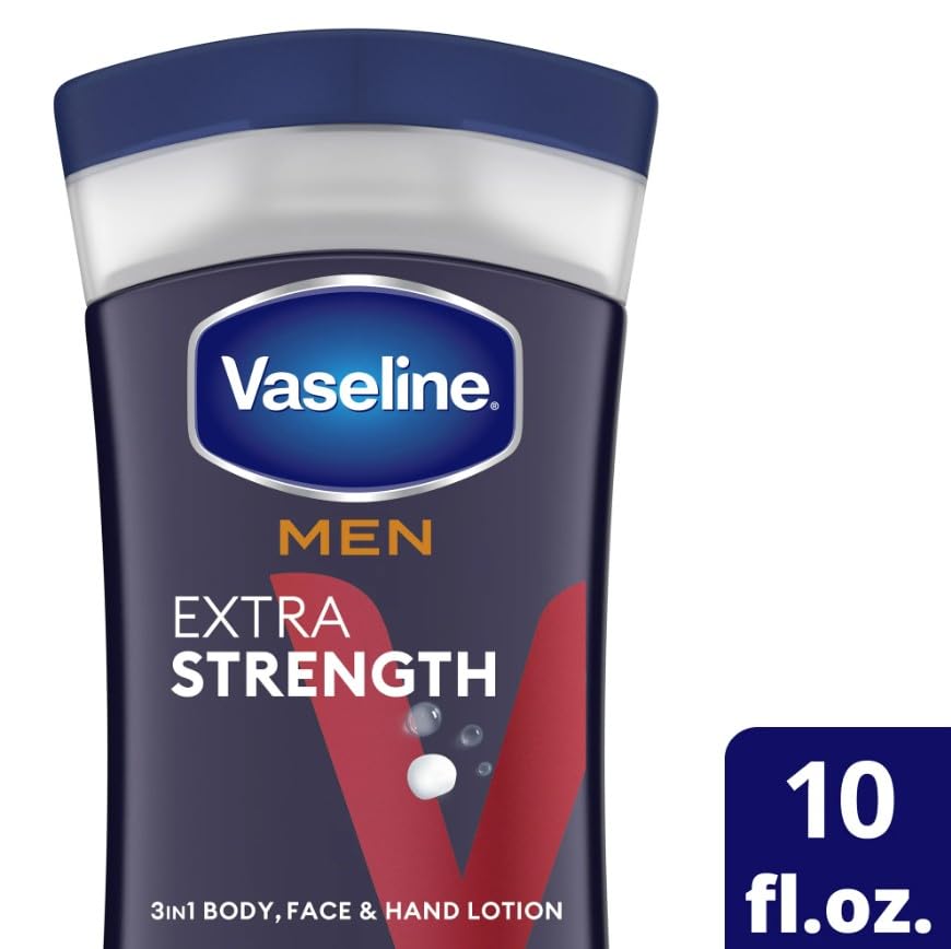 Mens Extra Strength Lotion 10 Ounce (295ml) (2 Pack) by Vaseline – 10 Ounce