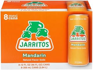 Jarritos Mexi Cans Mandarin Soda, 12 Fl Oz, 8 Pack