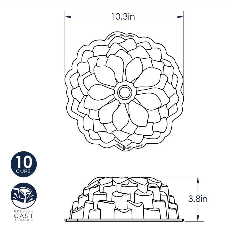 Nordic Ware Toffee / 10 cups / Blossom Bundt Pans