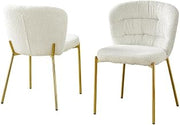 TM THE BEST CHOICE FOR YOUR HOME Set of 2 Modern Accent Chairs by Best Quality Furniture – Textile, Cream / Gold, Pack of 2, Model SC252