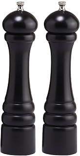 Chef Specialties 10 Inch Imperial Pepper Mill and Salt Mill Set - Ebony - Made in USA