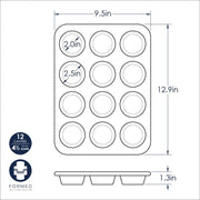 Muffin Tray with 12 Holes by Nordic Ware – Standard, Aluminum, Silver, Model 45591AEU