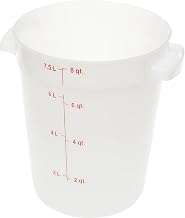 Carlisle FoodService Products Storplus Round Food Storage Container with Stackable Design for Catering, Buffets, Restaurants, Polyethylene (Pe), 8 Quart, White