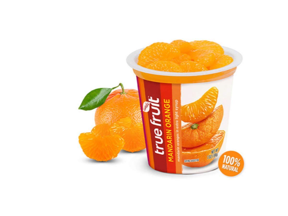 True Fruit Mandarin Orange with Lid by Sundia – 7 Ounce, Pack of 12, Model 0203US