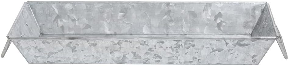 HUBERT Galvanized Metal Serving Pan Rectangular - 15"L x 6"W x 2"H
