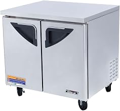 Turbo Air TUR-36SD Deluxe Undercounter Refrigerator - 2 Doors, 11 Cu. Ft., 1/3 HP