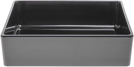 HUBERT Food Pan 1/2 Size Black Melamine - 10" L x 12" W x 3" H