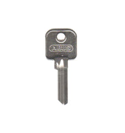 85/40 40mm Right Hand Key Blank by ABUS – nickel plated brass, Nickel Plated, Model ABUKB02702