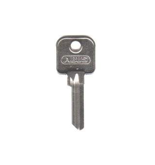 85/40 40mm Right Hand Key Blank by ABUS – nickel plated brass, Nickel Plated, Model ABUKB02702