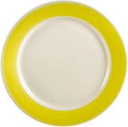 CAC China R-5-YELLOW Rainbow Rolled Edge 5-1/2-Inch Yellow Stoneware Round Plate, Box of 36