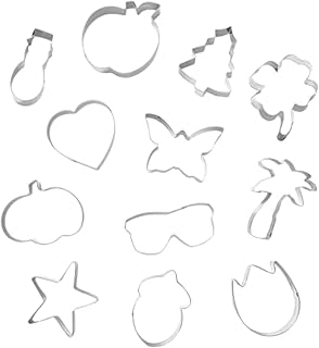 Chicago Metallic Chicago Metalic Stainless Steel Cookie Cutters with White Tin for Easy Storage, Set Of 12, Stainless Steel