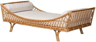 bali & pari Akemi Handwoven Natural Rattan Daybed with Cushion