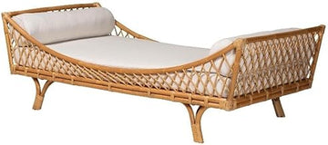 bali & pari Akemi Handwoven Natural Rattan Daybed with Cushion