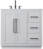 Elegant Kitchen and Bath 36" Single Bathroom Vanity in Grey