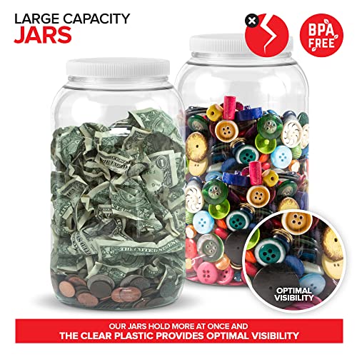 Stock Your Home 2 / 1/2 Gallon / White Food Jars & Canisters