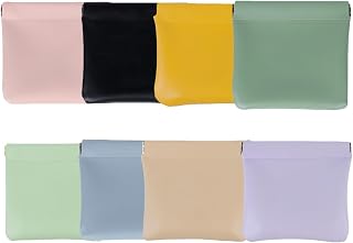 10PC Lambskin Pocket Cosmetic Bag Makeup Pouch for Women Mini Makeup Bag Travel Storage-Waterproof Portable Squeeze Top Self-closing