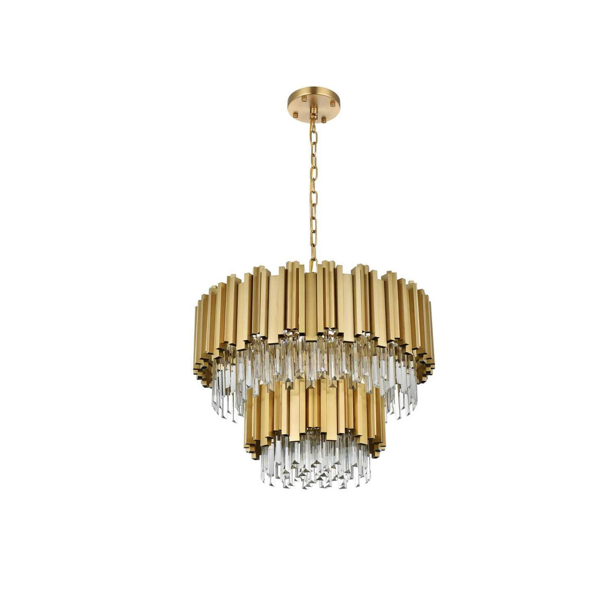 Willow Eight Light Chandelier Satin Gold by Lighting Design – Iron, Satin Gold, Model 3400G24SG
