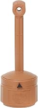Justrite Cease-Fire Poly Butt Can - 11" Dia.X30"H - 1-Gallon Capacity - Terra Cotta